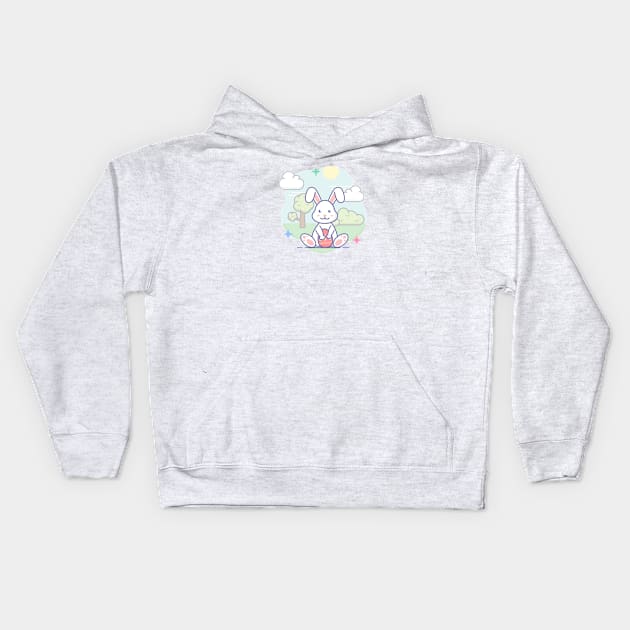 Sweet easter bunny in spring Kids Hoodie by derE